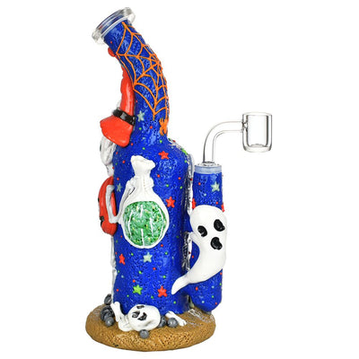 Frightening Fiesta Enamel on Glow in The Dark Glass Dab Rig - 9.5" - Headshop.com