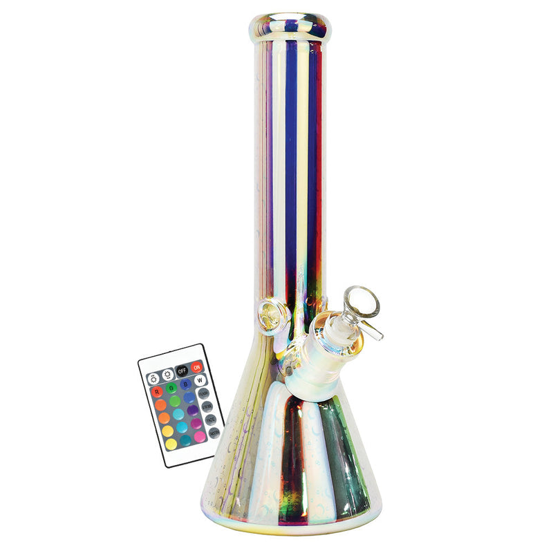 Space Party Beaker Water Pipe w/ LED Light - 14" / 14mm F - Headshop.com