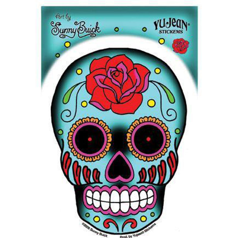 Sunny Buick Rose Tattoo Skull Sticker - Headshop.com