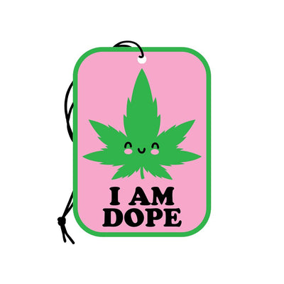 Wood Rocket Car Air Freshener - I Am Dope / Mint Scent / 4"x3"