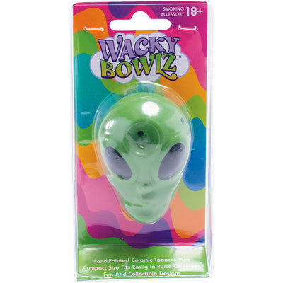 Wacky Bowlz Alien Head Ceramic Hand Pipe | 3" - Headshop.com