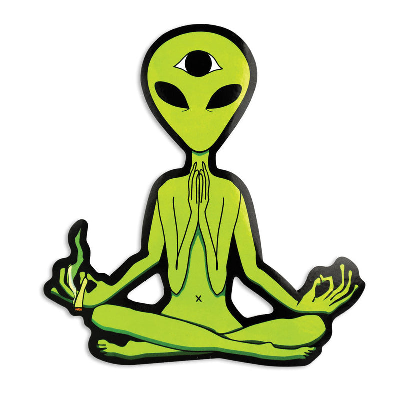 Enlightened Extraterrestrial Smoking Sticker - 4.75" x 5" - Headshop.com