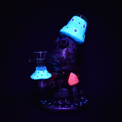 Fungus Father Glow in Dark Water Pipe - 7" / 14mm F / Colors Vary - Headshop.com