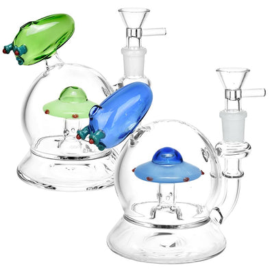 Toke Me To Your Weeder UFO Water Pipe - 5" / 14mm F / Colors Vary - Headshop.com