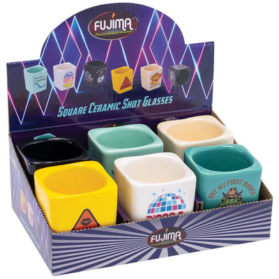 Fujima Square Ceramic Shot Glasses - 2oz / 6ct - Headshop.com