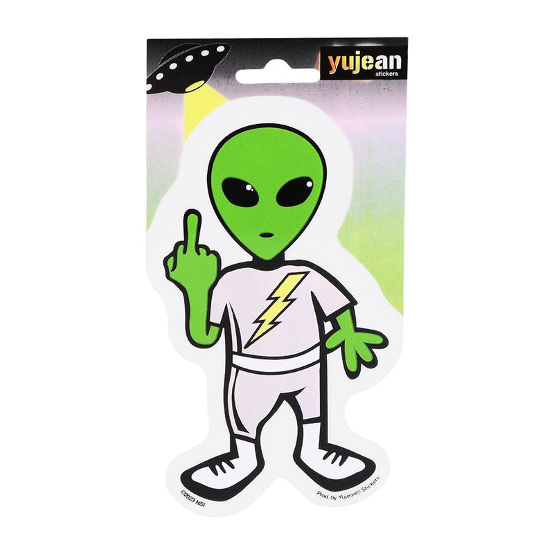 Yujean Flipping Alien Die-Cut Sticker - 3.2"x5"