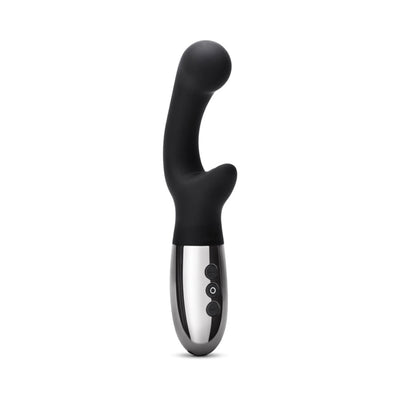 Le Wand XO Rechargeable Double-Motor Wave Silicone Dual Stimulation Vibrator Black