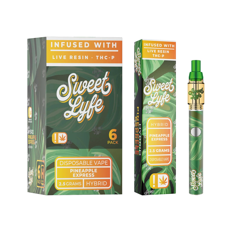 Sweet Lyfe Vape Pen 2.5ml w Live Resin Delta 8 + THCP - Pineapple Express - Hybrid - Headshop.com