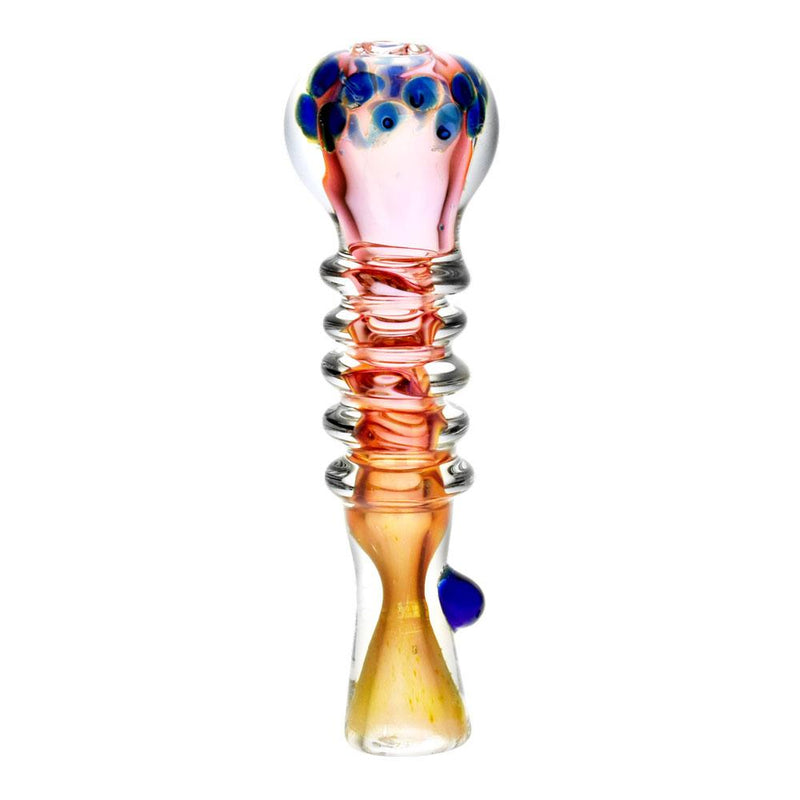 Gold Fume Banded Chillum Pipe - Headshop.com