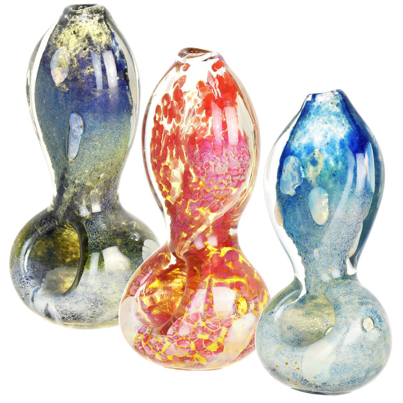 Warped Desires Flat Neck Glass Hand Pipe - 3.25"/Colors Vary - Headshop.com