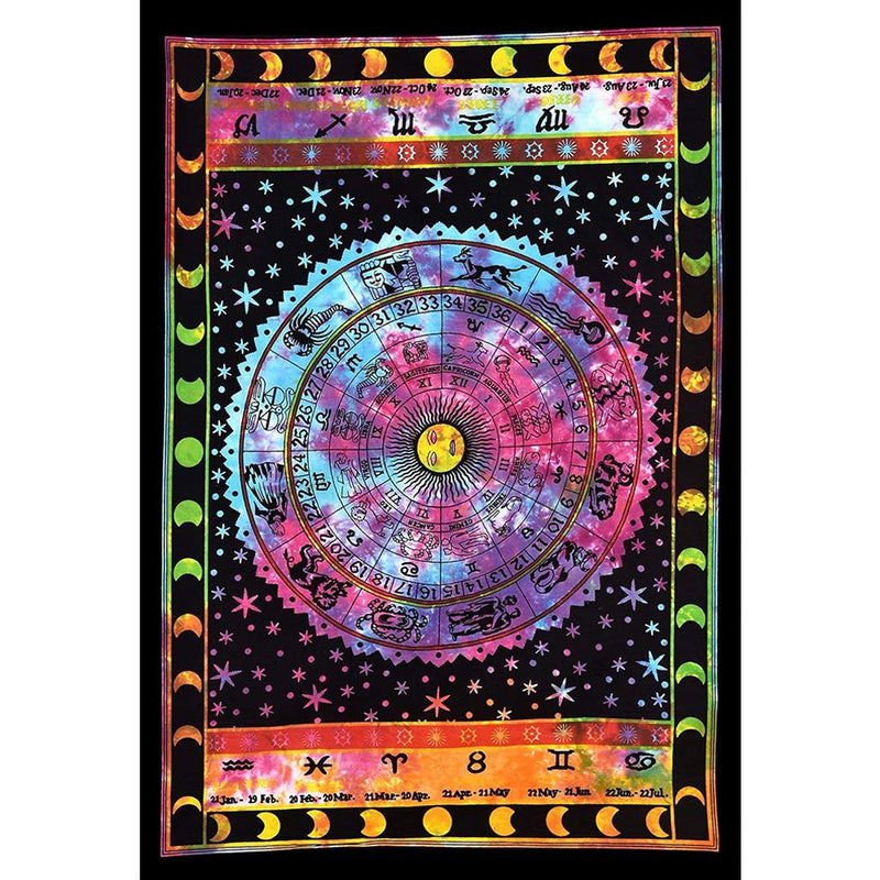 Tie Dye Zodiac Tapestry - 54"x 86"