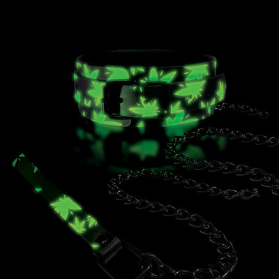 Stoner Vibes Chronic Collection Glow in the Dark Collar and Leash - Headshop.com