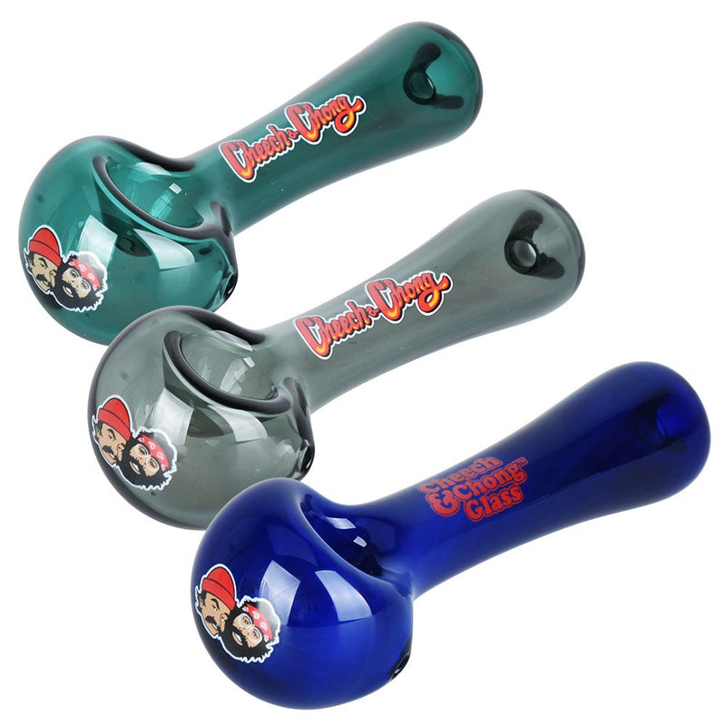 Cheech & Chong Glass Happy Herbs Spoon Pipe | 4.5" - Headshop.com