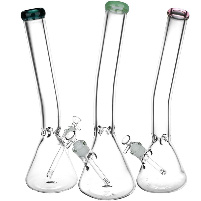 Classic Bent Neck Beaker Glass Water Pipe | 14mm F | Colors Vary - Headshop.com