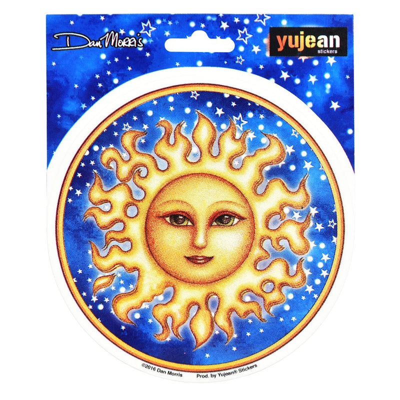 Dan Morris Starry Sun Round Sticker - 4.5"