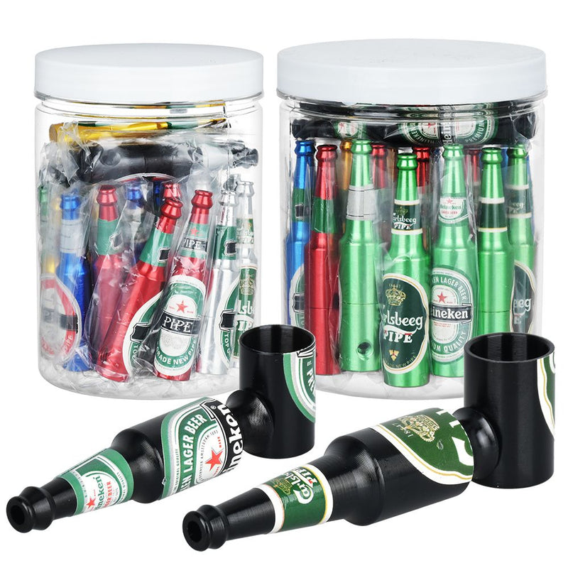 Beer Bottle Aluminum Hand Pipe |30ct - Headshop.com