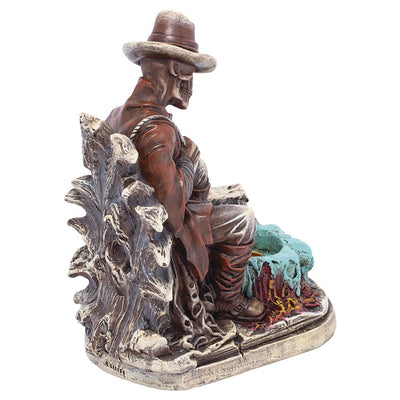 Fujima Skeleton Cowboy Polyresin Incense or Tealight Holder - 8.25"