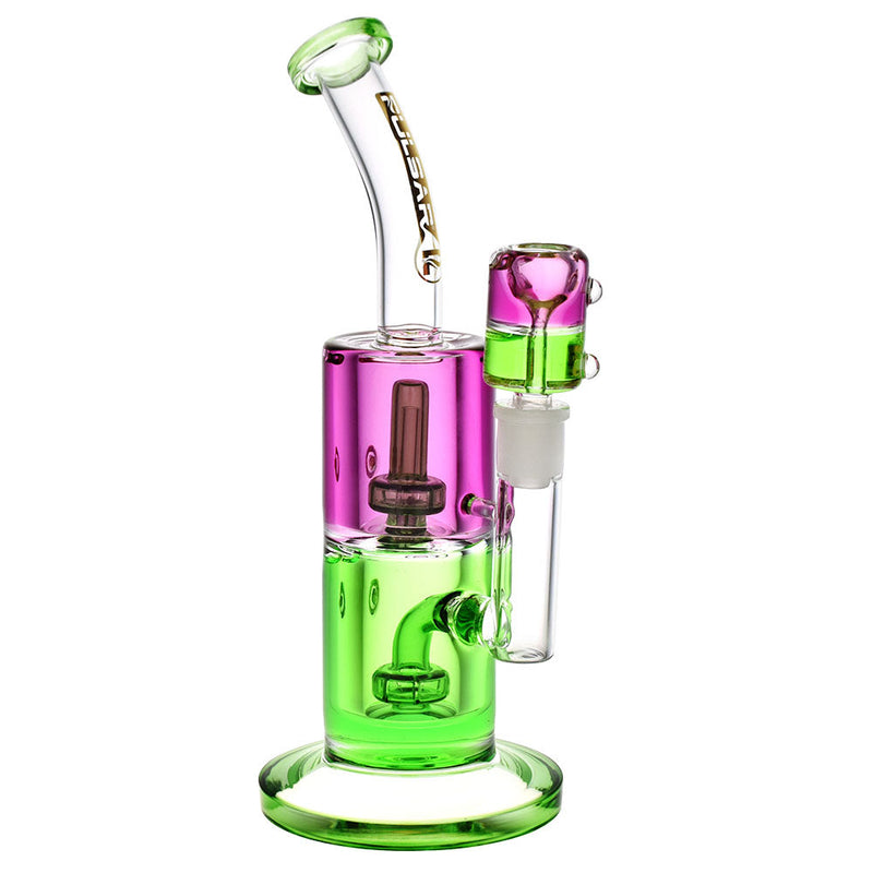 Pulsar Bicolor Glycerin Chugger Water Pipe | 9.75" | 14mm F - Headshop.com