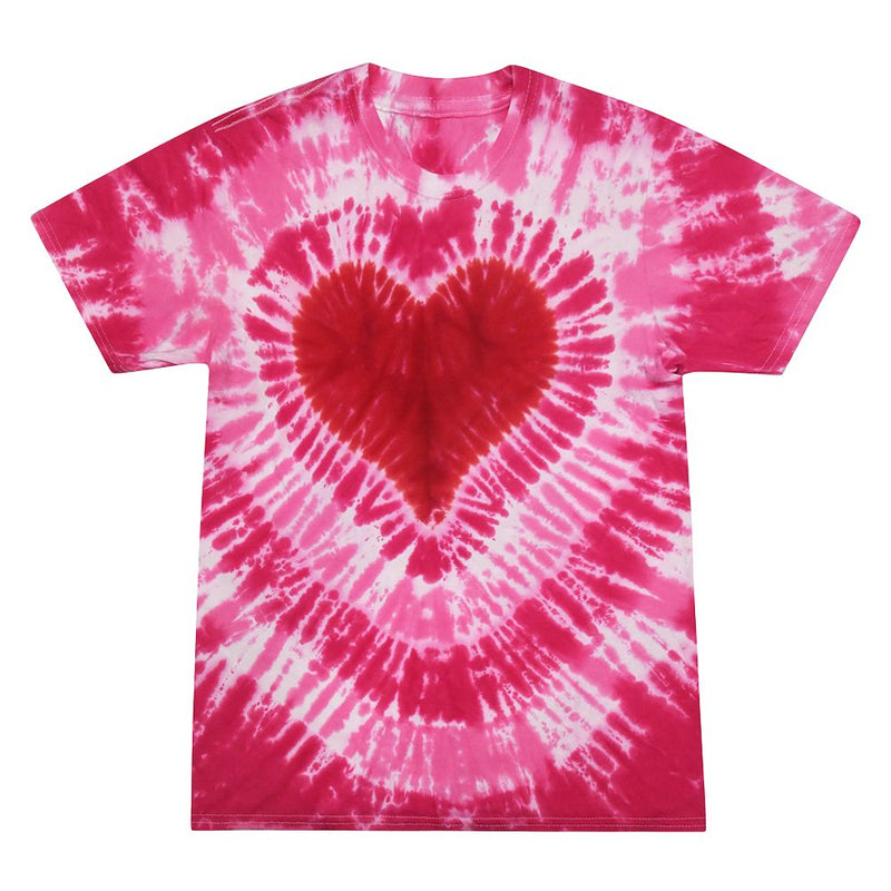 Short Sleeve Tie Dye T-Shirt | Pink Heart