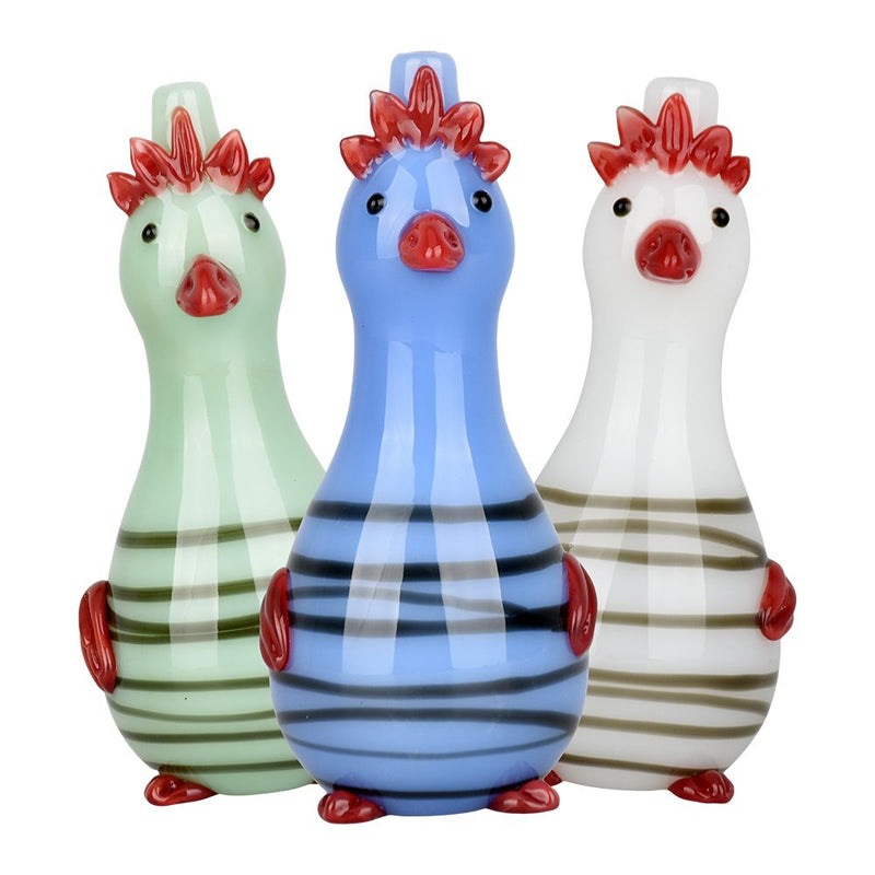 A Fowl Most Friendly Glass Hand Pipe - 4.5" / Colors Vary - Headshop.com