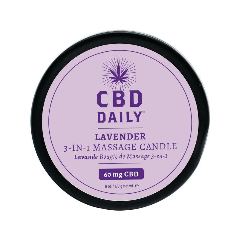 CBD Daily Massage Oil Candle - Lavender 6 oz. - Headshop.com