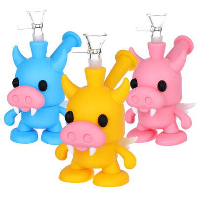 Vampire Cow Silicone Bubbler - 6" / Colors Vary