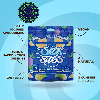 NUUD Sex Bites Male Aphrodisiac Gummies Blueberry