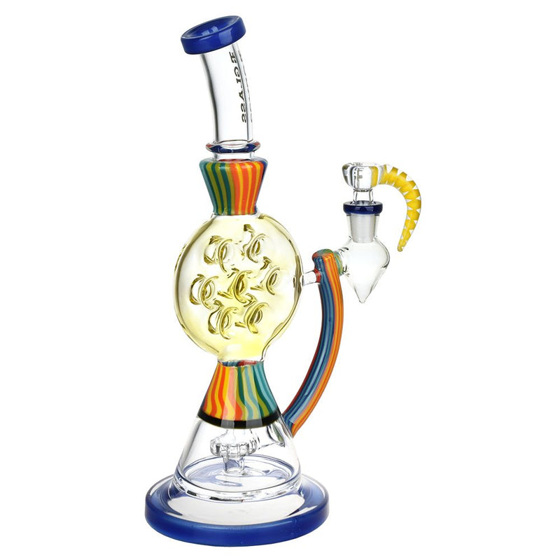 EG Glass Rainbow Striped Glass Water Pipe - 11" / 14mm F / Colors Vary - Headshop.com