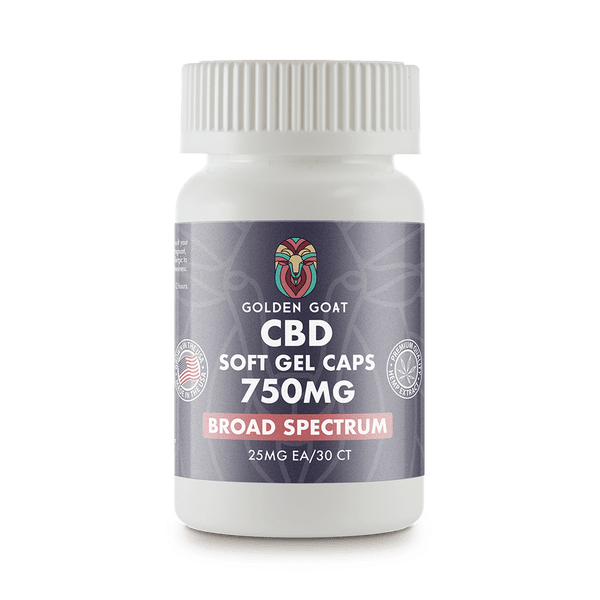 CBD Gel Capsules – Broad Spectrum – 750MG – 30ct