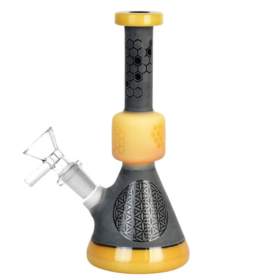 Black Frost Bee Geometry Water Pipe - 7"/14mm F/Colors Vary - Headshop.com