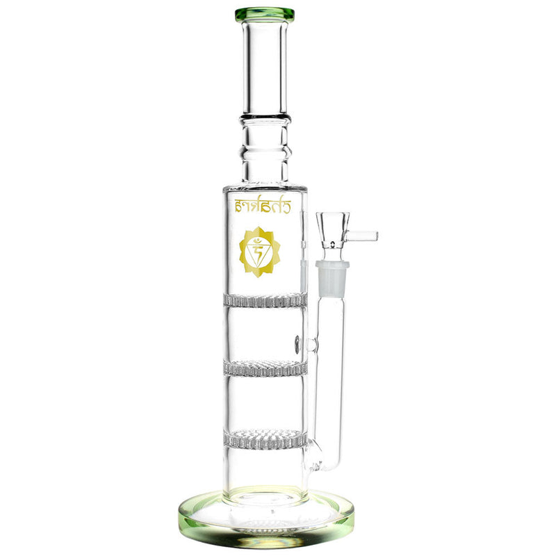 Rising Awareness Chakra Glass Water Pipe - 12" / 14mm F / Colors Vary - Headshop.com