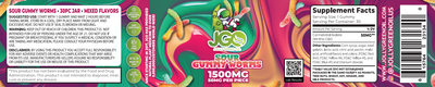 JGO CBD Sour Gummy Worms, 1500 mg, 30 ct - Headshop.com