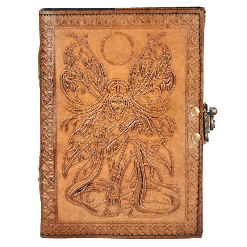 Under The Fairy Moon Embossed Leather Journal - 7" x 5" - Headshop.com