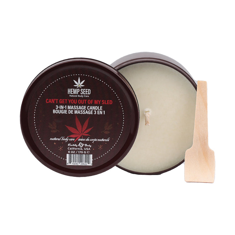 Earthly Body Hemp Seed Massage Oil Candle Can&