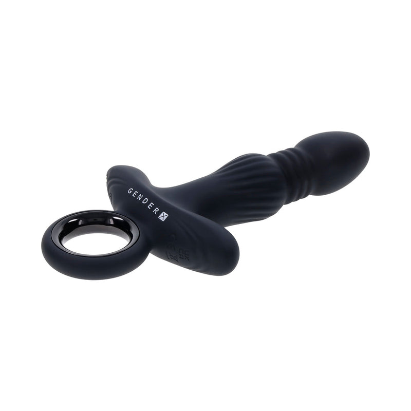 Gender X Slayer Rechargeable Ring Thruster Vibe Silicone Black