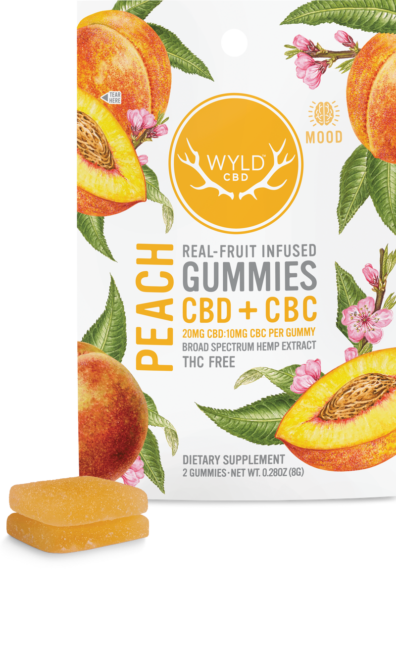 WYLD Real Fruit CBD + CBC Gummies Peach (60MG -1200MG) - Headshop.com