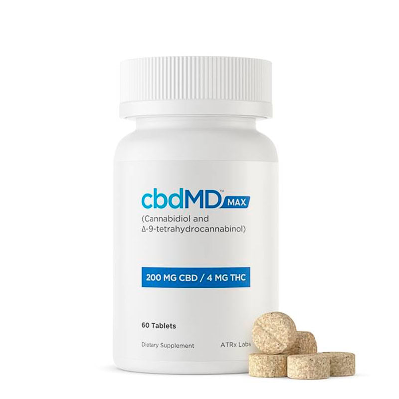 cbdMD Full Spectrum CBD MAX Pain Tablets - 6000MG, 60ct - Headshop.com