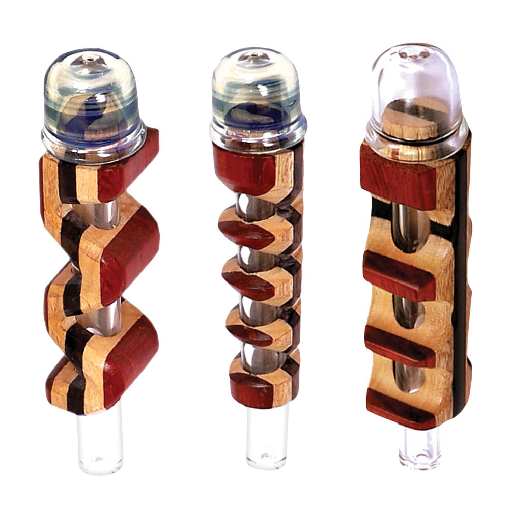 Wood & Glass Threaded Hybrid Pipe | Styles Vary – Headshop.com