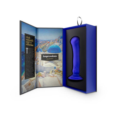 Impressions Santorini Rechargeable Silicone 6.5 in. Vibrating Dildo Blue