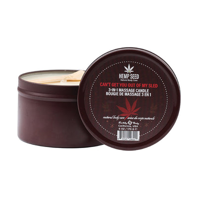 Earthly Body Hemp Seed Massage Oil Candle Can't Get You Out Of My Sled