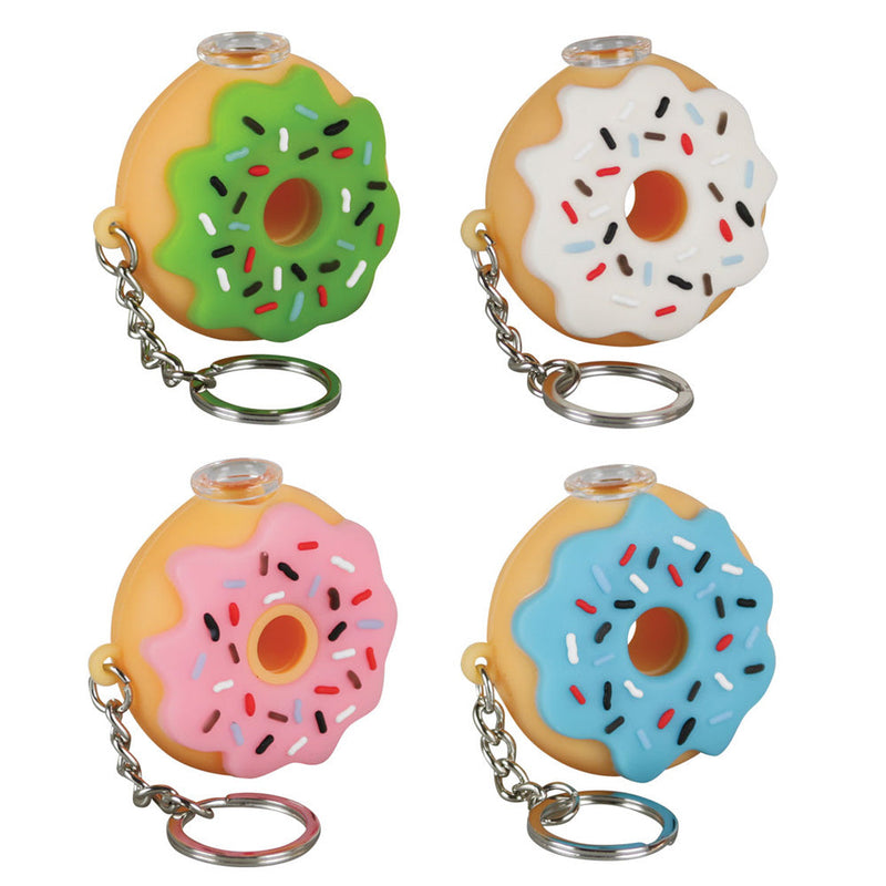 Silicone Donut One Hitter Keychain - 2" / Colors Vary - Headshop.com