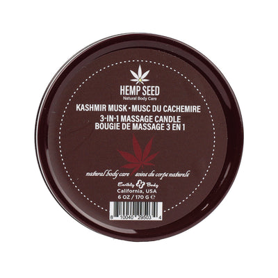 Earthly Body Hemp Seed 3-in-1 Massage Candle Kashmir Musk 6 oz. - Headshop.com