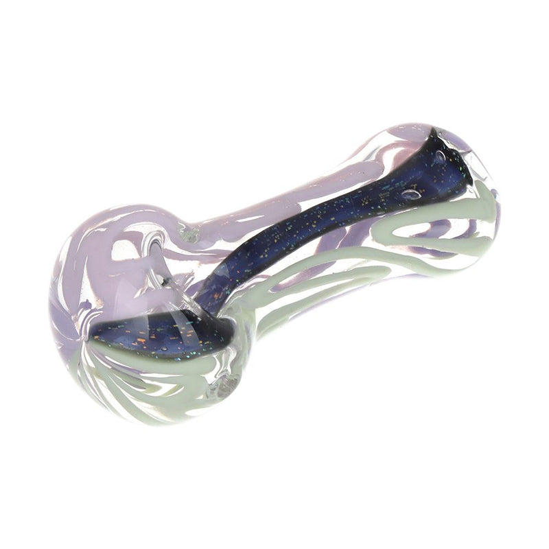 Icing On The Side Dichro Stripe Glass Spoon Pipe - 3.75"