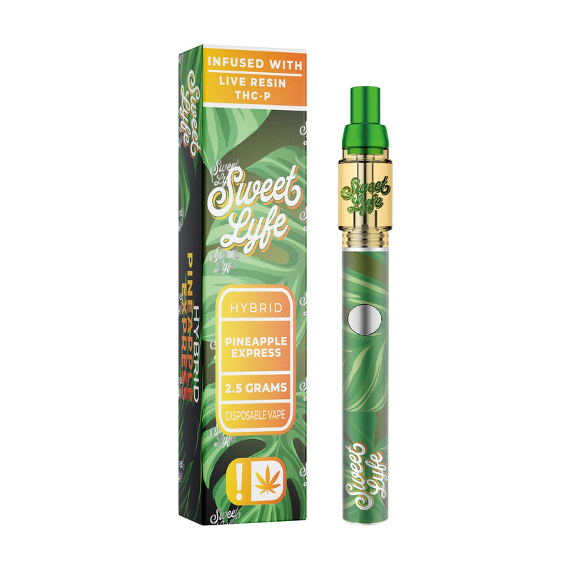 Sweet Lyfe Vape Pen 2.5ml w Live Resin Delta 8 + THCP - Pineapple Express - Hybrid - Headshop.com