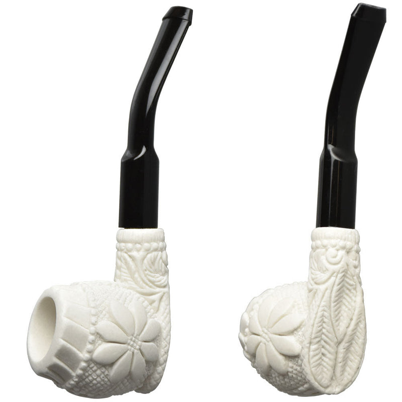 Mini Deluxe Meerschaum Pipe - 4.5" / Floral - Headshop.com