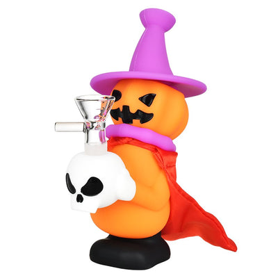 Pumpkin Witch Silicone Water Pipe - 6.5" / 14mm F - Headshop.com