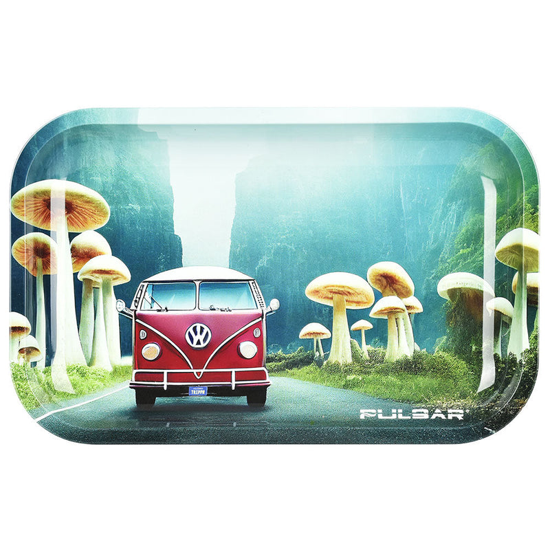 Pulsar Metal Rolling Tray - 11"x7"/Camper Van Shroom Trip - Headshop.com