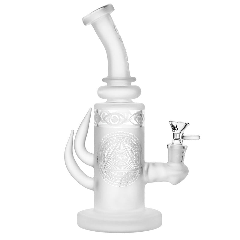 BIIGO All-Seeing Eye Frosted Water Pipe - 10.25" / 14mm F - Headshop.com