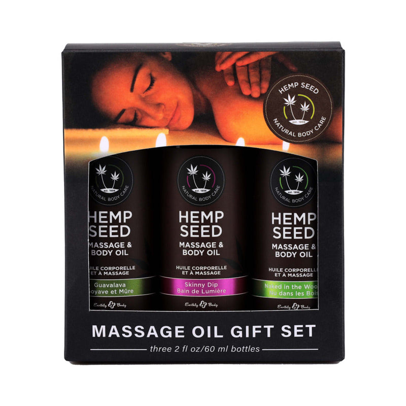 Earthly Body Hemp Seed Massage Oil 3-Piece Gift Set 2 oz. - Headshop.com