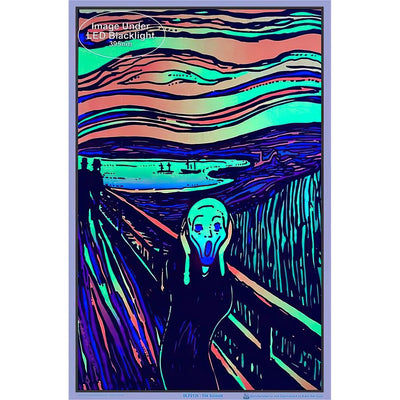 Psychedelic The Scream Flocked Black Light Poster - 23"x35"